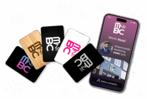  un biglietto da visita digitale NFC